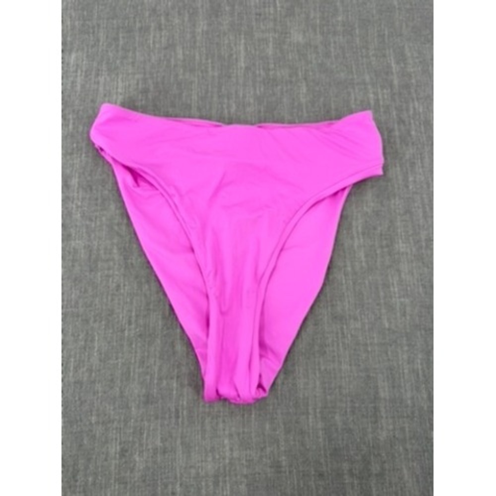SKIMS Recycled Swim Mid Waist Bikini Bottom Pink Neon Orchid Pink Sz S Small NWT